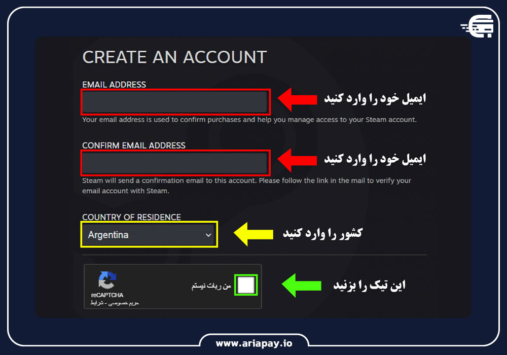 نصب اکانت استیم 